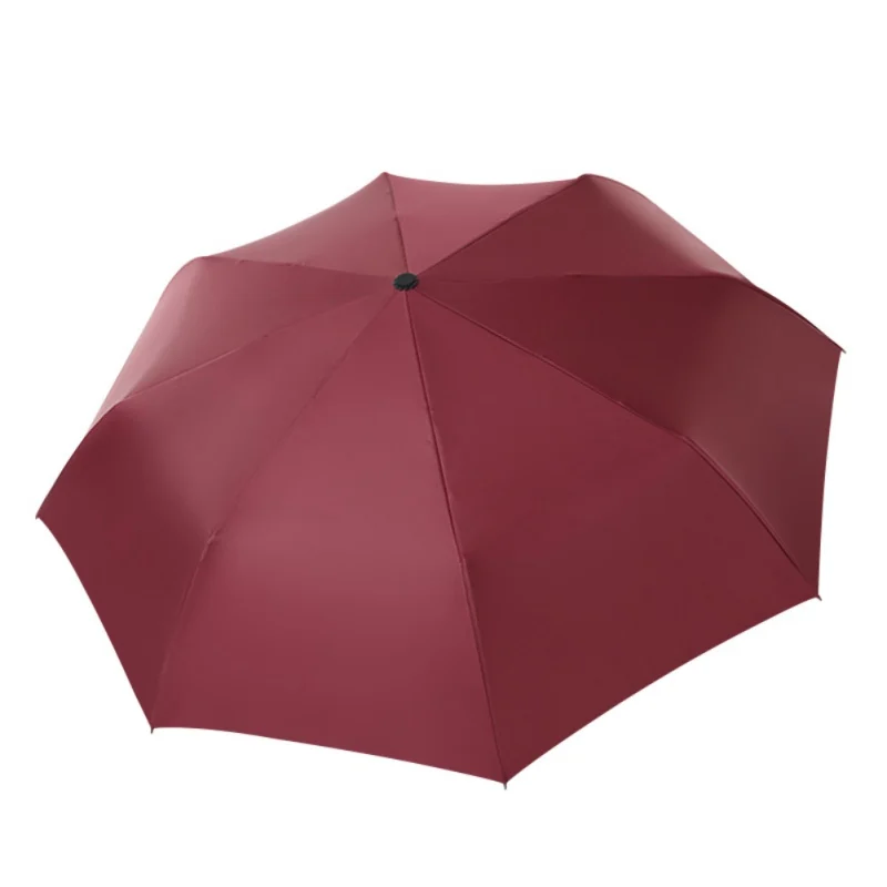 Легкий дорожный тройной складной зонт, ветрозащитные автоматические зонты, защита от солнца и дождя, УФ Защитный зонтик, зонты - Цвет: R