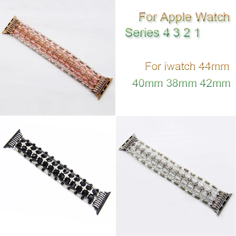

Diamonds Crystal Watch Strap For Apple Watch 4 3 2 1 loop Bracelet Band For iwatch 44mm 40mm 38mm 42mm Women Wrist Watchband