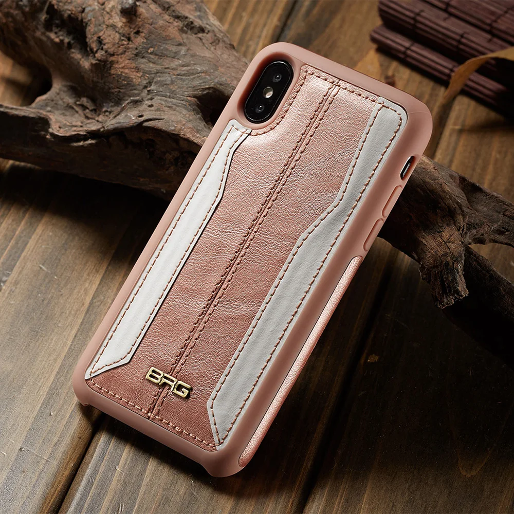 Смешанный цвет PU кожаный гибридный силиконовый чехол из ТПУ для Apple iPhone X XR 8 7 6 Plus 5S
