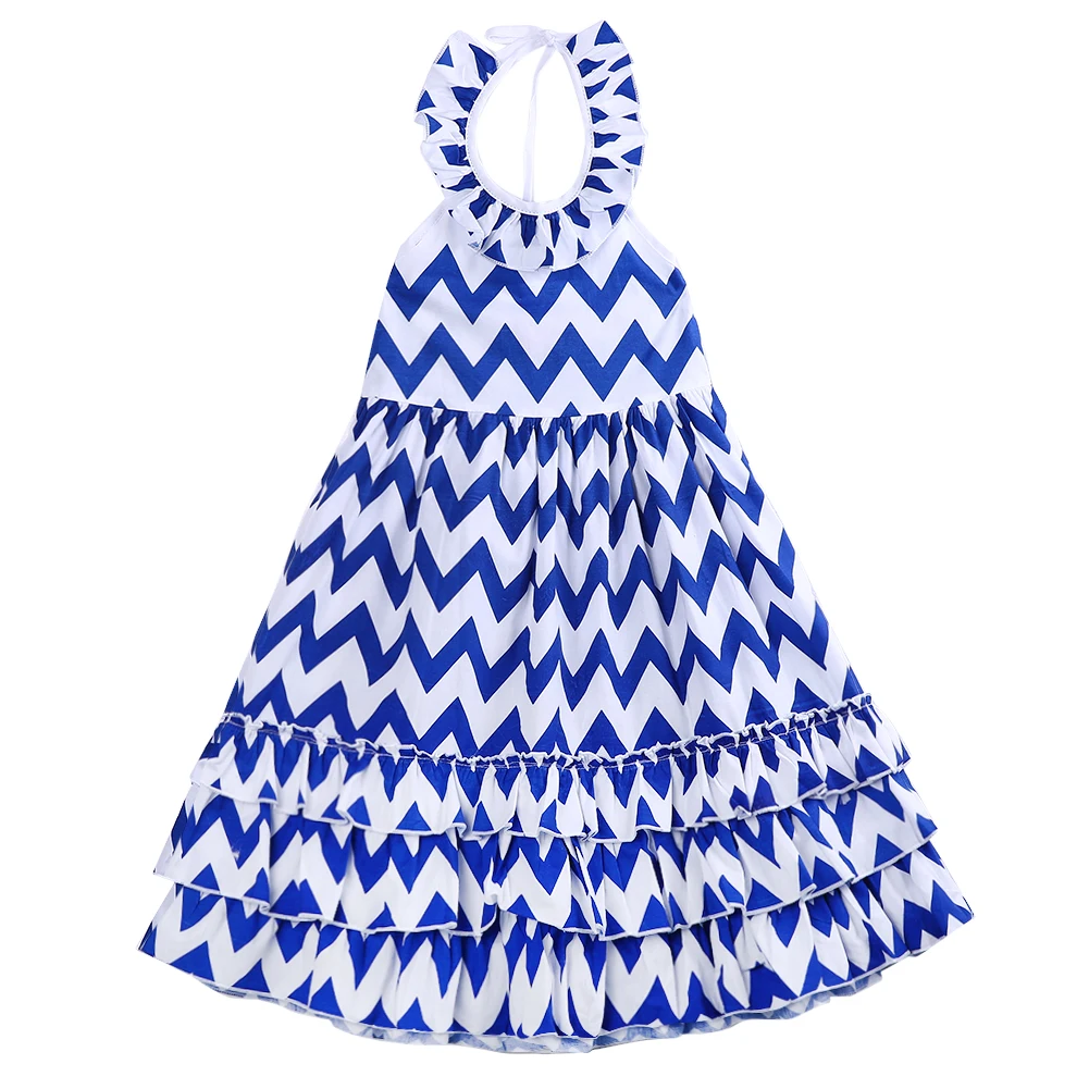 2018 Fashion Kids Girls Wave Stripe Maxi Sleeveless Long Sundress Boho Holiday Dress Summer Clothing 3-10Y SS | Детская одежда и