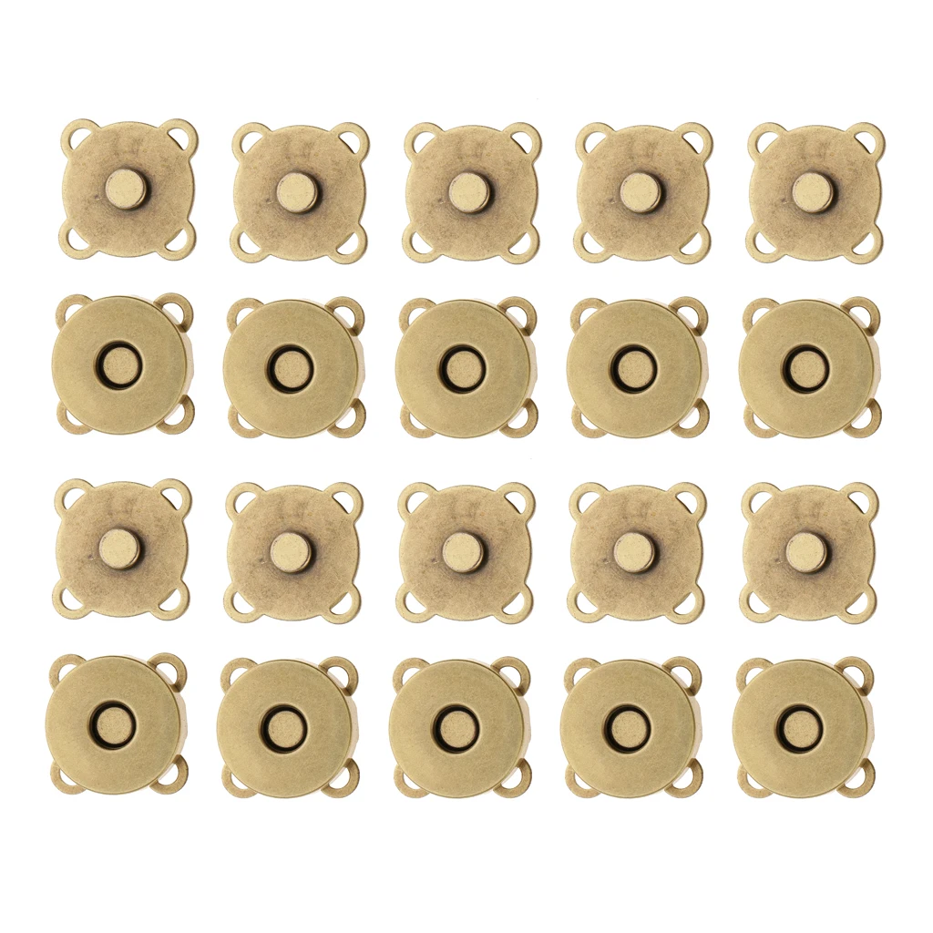 10 Sets Magnetic Bag Clasp Metal Button Great for Closure Purse Handbag Clothes Sewing Craft DIY Accessories