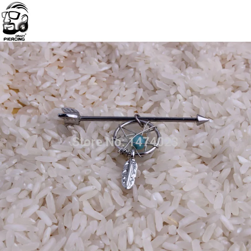 

Dream Catcher Earrings piercing barbell Fashion Ear Industrial Piercing 316L Stainless Steel Industrial Piercing Body Jewelry