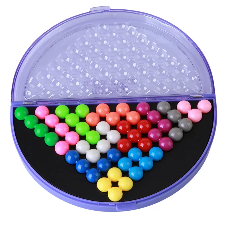 JSXuan Classic puzzle pyramid plate IQ pearl logical mind game Brain Teaser educational toys for children pyramid beads puzzle