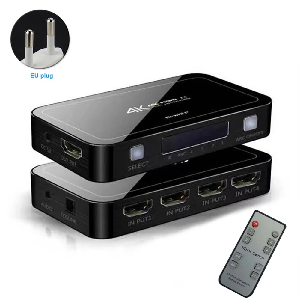 Переключатель 3D 4 входа 1 выход с удаленным HDMI 2 0 FHD селектор