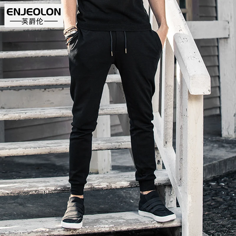 

Enjeolon brand long trousers sweatpants men quality fashion Sports pants males plus size 3XL Causal black sweatpants K6006