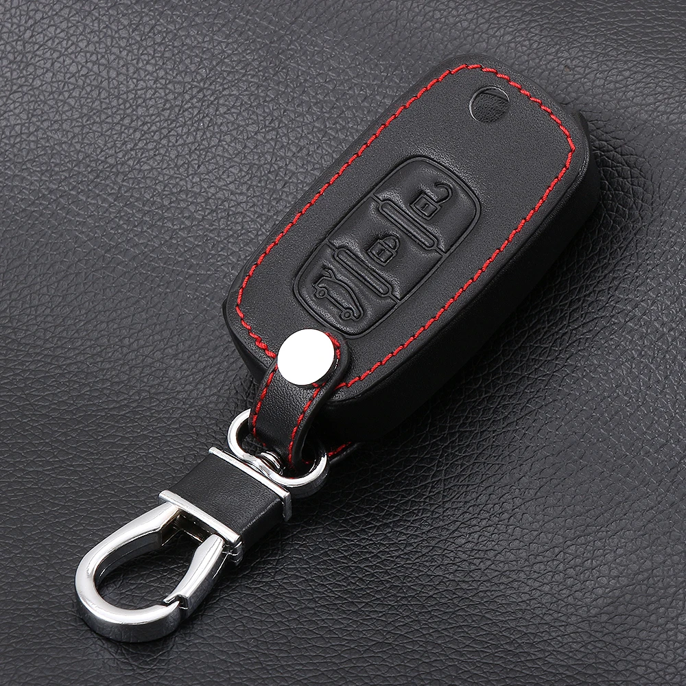 Автомобильный кожаный брелок для ключей с дистанционным управлением, чехол для LADA Sedan/Largus/Kalina/Granta/Vesta, 3 кнопки, флип-ключ L1236