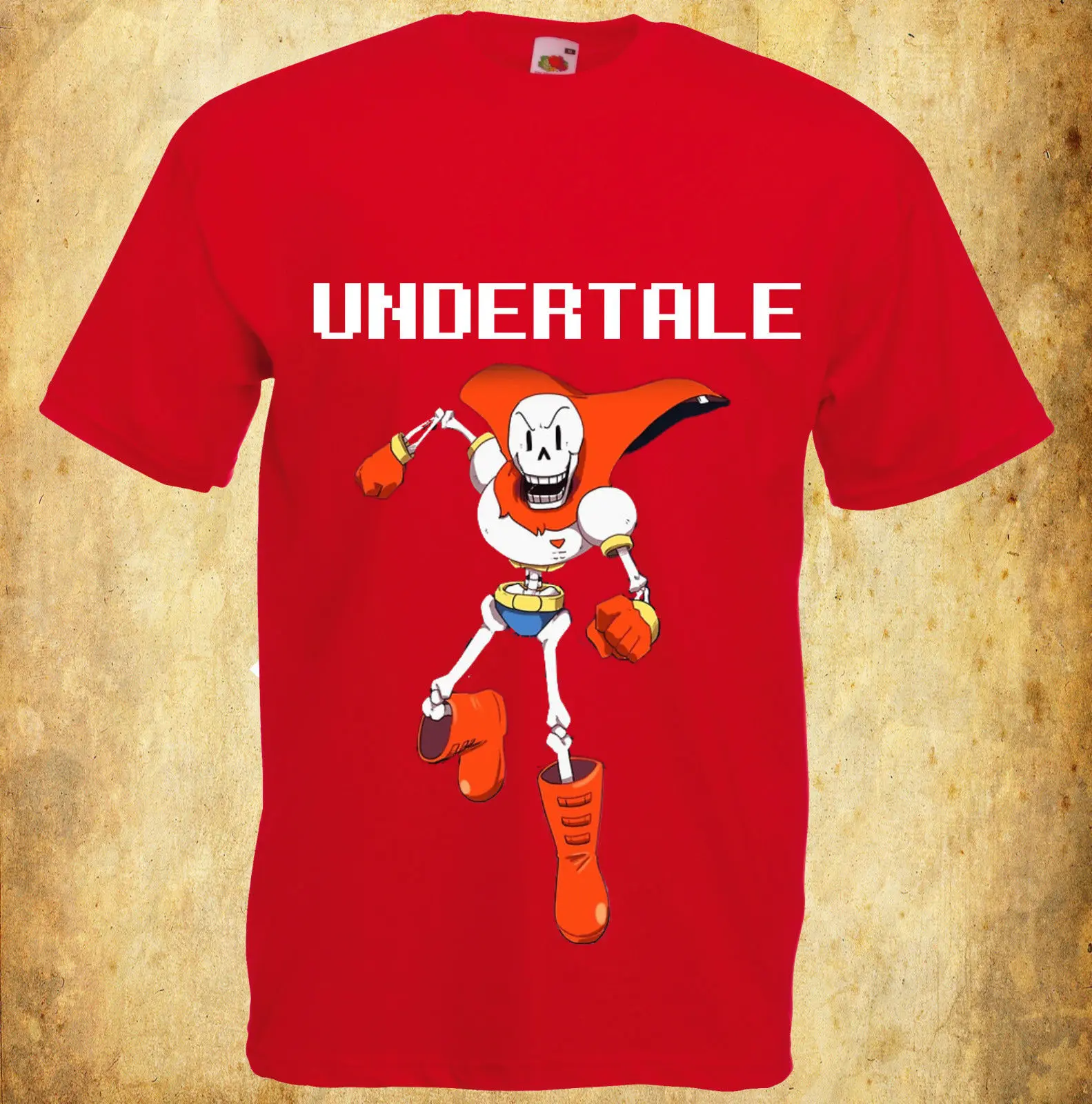 Футболка UNDERTALE INSPIRED PAPYRUS SKELLINGTON игровая Паровая футболка с мультипликационным