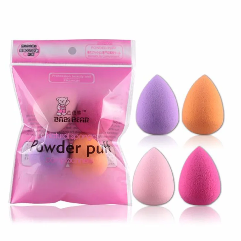  2016 New 4PCS Women makeup Sponge Cosmetic Puff Foundation Make up tools Smooth sponge to make up Powder Puff make up blender 