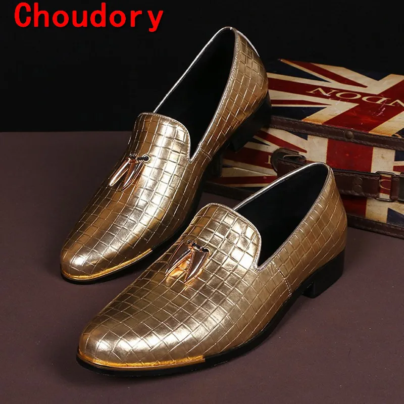 Online Get Cheap Men Black And Gold Dress Shoes -Aliexpress.com Choudory Choudory italian shoes men leather black sliver gold dress man shoes loafers moccasins fashion male - Online Get Cheap Men Black And Gold Dress Shoes -Aliexpress.com