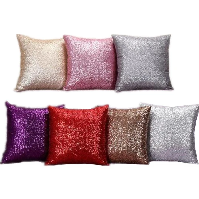 Pillow Cases 45cm*45cm Glitter Sequins Solid Color Throw Pillow Case