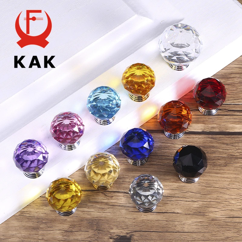 Furniture Handles Kitchen Door Handles KAK Fashion Crystal Cabinet Knobs and Handles Colorful Crystal Dresser Drawer Knobs Kitchen Handles Furniture Handle Hardware