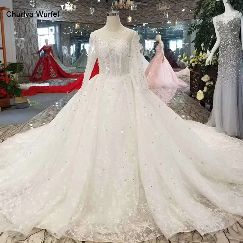 LSS163 сексуальные прозрачные Свадебные платья с круглым вырезом Длинные тюлевые
