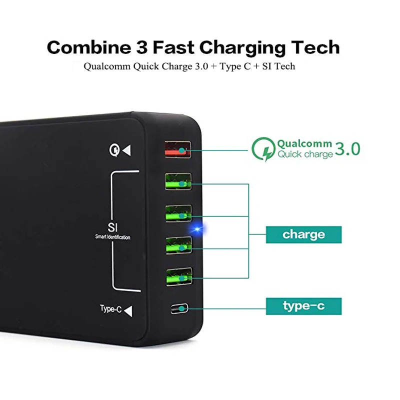 40 W QC3.0 نوع C USB مهايئ شاحن سريع تهمة 3.0 شاحن سريع للهاتف المحمول ل فون سامسونج Xiaomi اللوحي الجدار شاحن الاتحاد الأوروبي