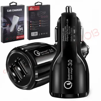 

For iphone x samsung Car charger Dual usb ports 2.4A Real Led light car chargers adapter for ipad iphone 6 7 8 htc