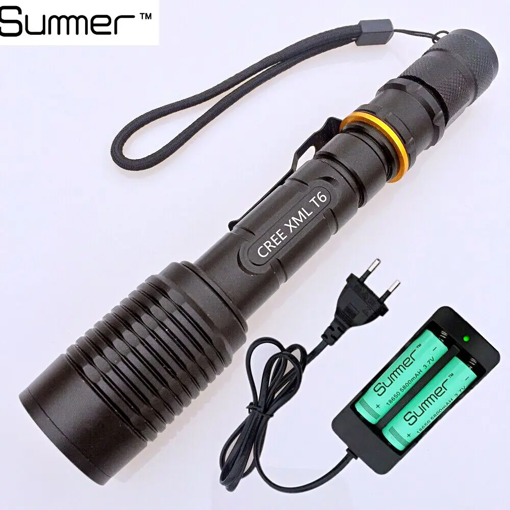 Cheapest 5000LM Zoomable XMLT6 LED Flashlight Torch Lighting 500M