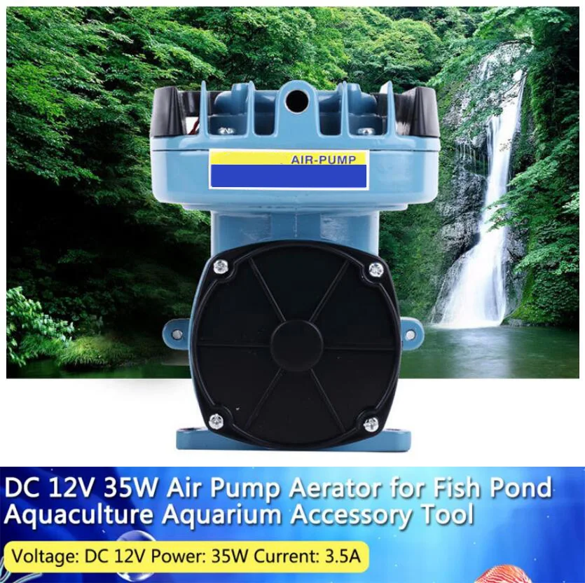 DC 12V Pump 35W Air Vacuum Pump Aerator Aquarium Air Pump for Fish Pond