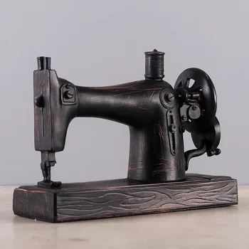 

American Rural Sewing Machine Model Resin handicraft household creative craft decoration furnishing sitting room cafe Ornaments
