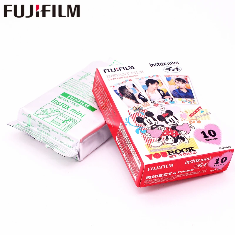 Оригинальная фотобумага Fujifilm 20 листов Instax Mini MICKEY Friend Instant Film для камеры 8 7s 25 50s 90 9 SP