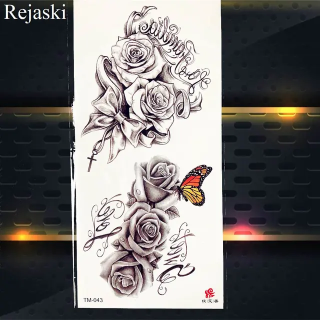 Lila Rose Schmuck Wassertransfer Tattoo Aufkleber Frauen Körper Brust