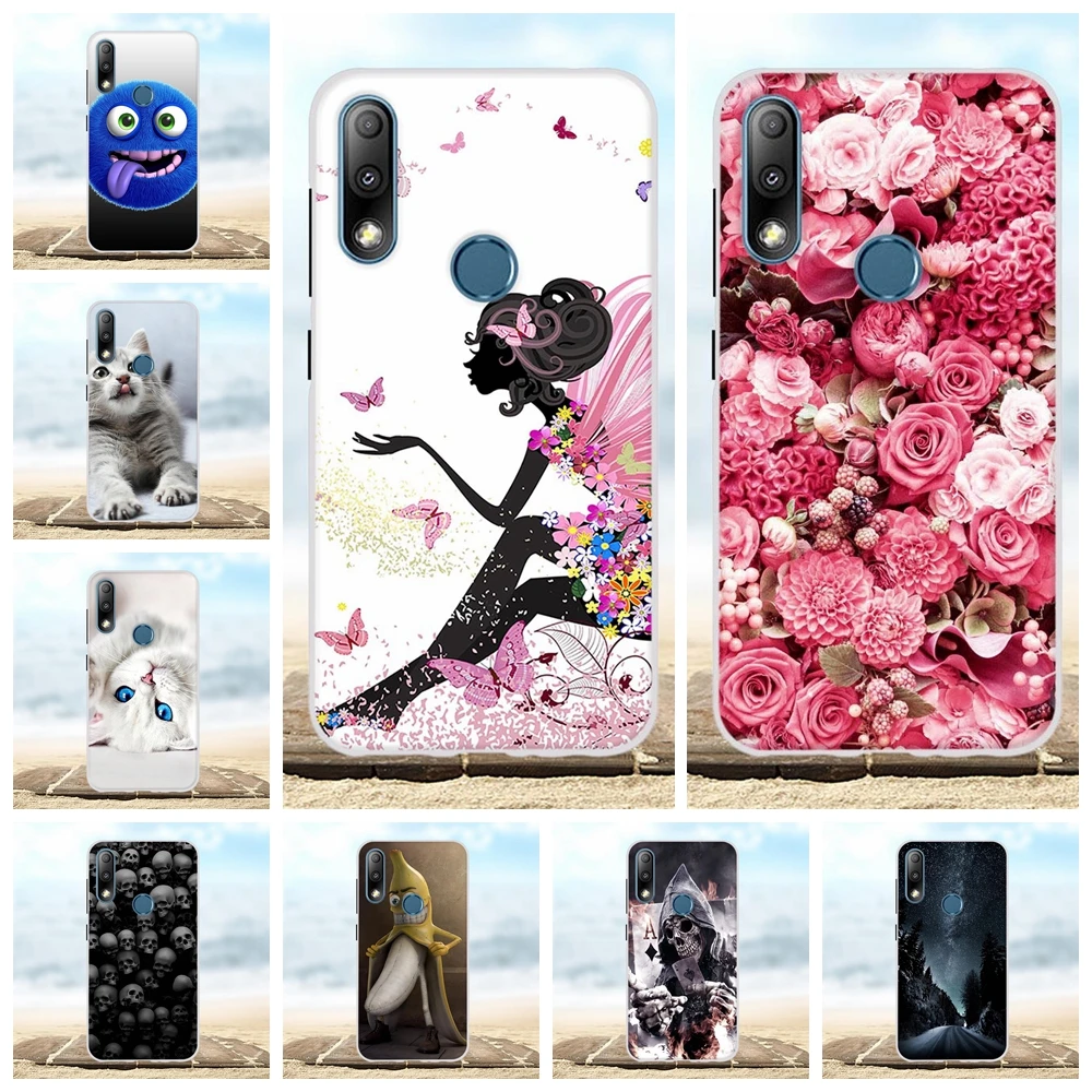 

For Asus Zenfone Max Plus M2 ZB634KL Cover Slim Soft TPU Silicone Flowers Patterned For Asus Zenfone Max Shot ZB634KL Case Coque