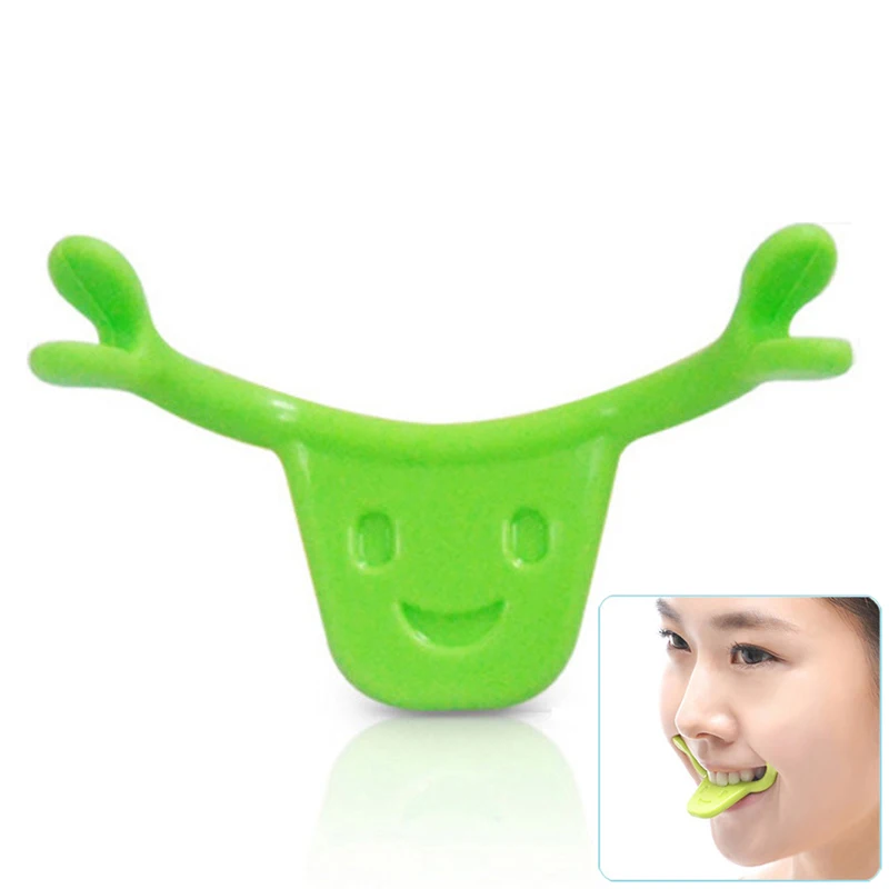 

Plastic Green Smiling Exerciser Mouth Brace Face Muscle Training Exerciser Smile Practice Tools Mouth-Shape Beauty Health Care
