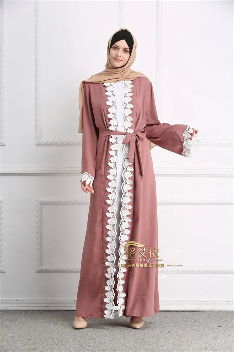Женские мусульманские платья Модная кружевная одежда женщин мусульманских стран Бангладеш турецкий хиджаб платье исламский Рамадан исламские турецкие платья