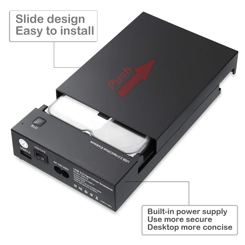 External Hard Drive Case Enclosure For HDD SSD