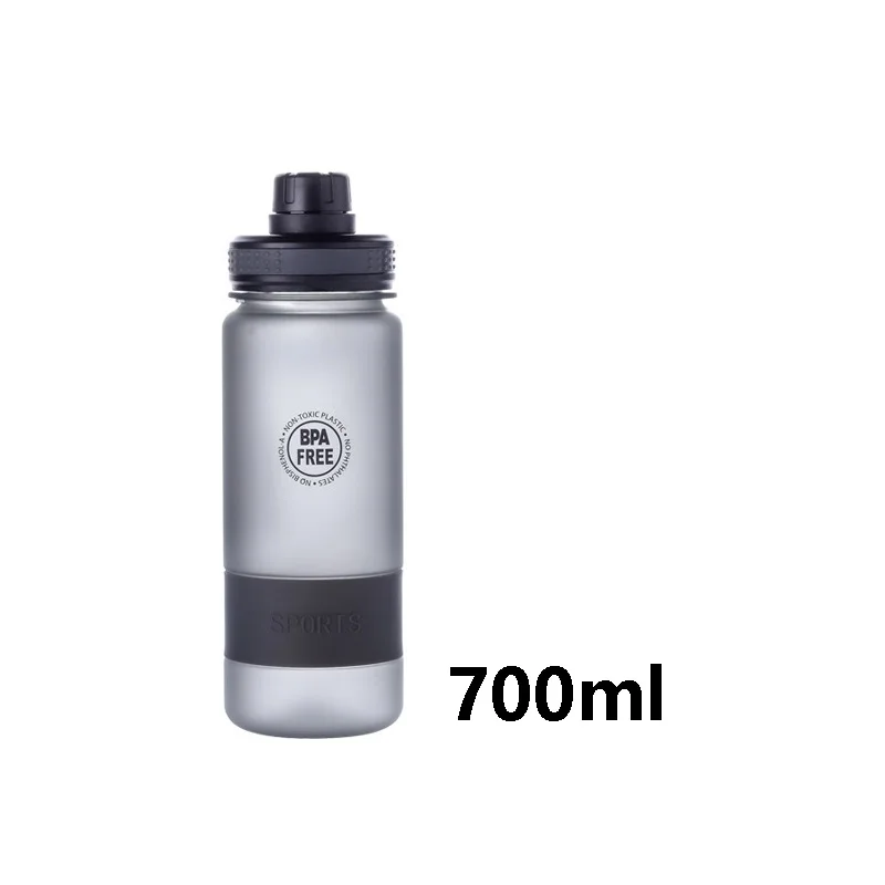 Большая бутылка для воды Герметичная крышка Тритан пластик, не содержащий вра легкий портативный для спорта на открытом воздухе тренажерный зал Йога школа 700/900 мл - Цвет: Black700ml