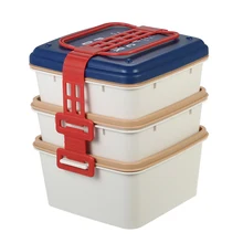 3 слоя большой емкости Microwavable Ланч-бокс пластмассовая коробка для завтрака взрослый Пикник Кемпинг Bento коробочки японский набор посуды из фарфора