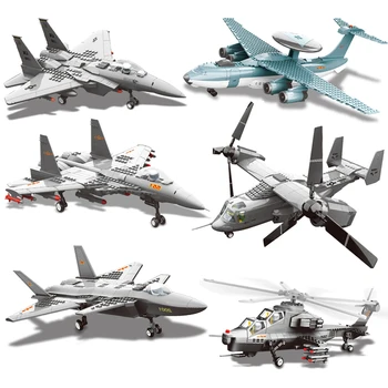 

Aviation Military Helicopter Fighter Transport Aircraft Building Blocks Bricks Compatible with city DIY Model Figures City