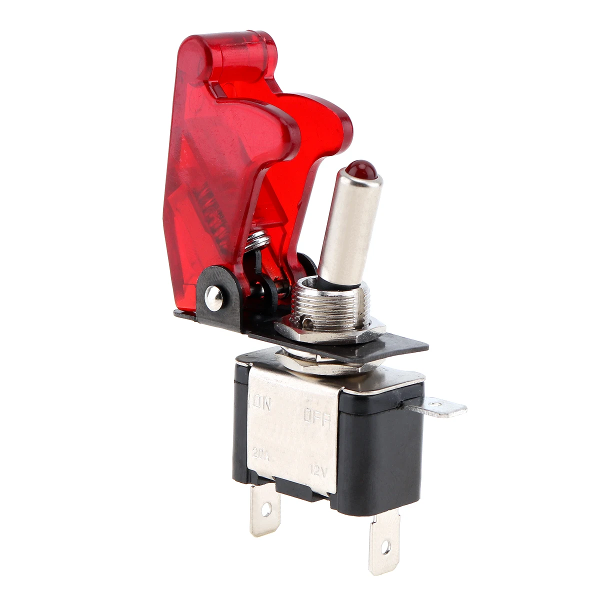3pcs 12V ON OFF 4 Pin Rocker Toggle Switch Interrupteur Bascule Red LED Light