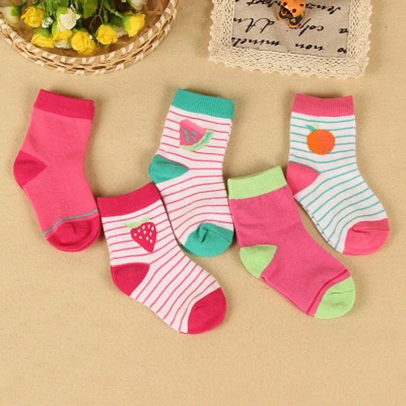 5 пара/лот, полосатые носки для маленьких девочек 5 видов, стильные Мягкие хлопковые носки для малышей милые детские носки с мультяшным рисунком на осень для маленьких девочек