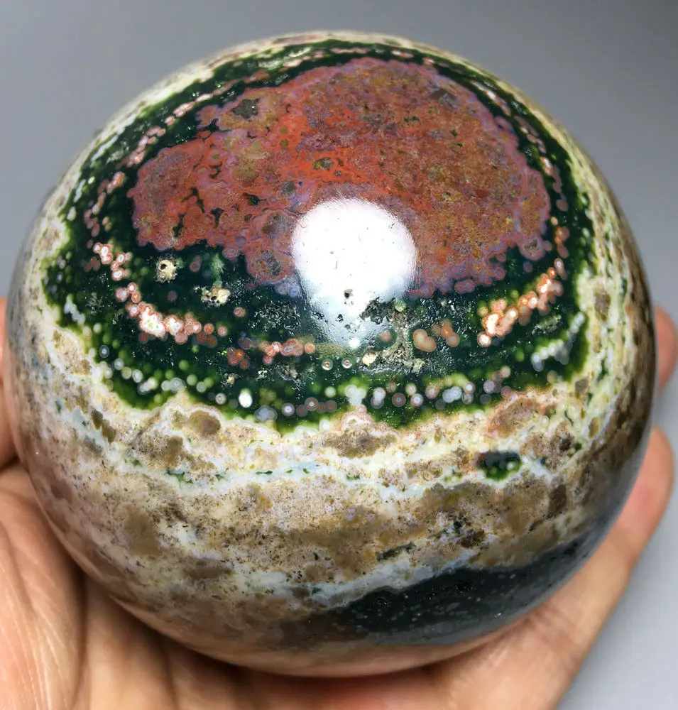 

634g NATURAL OCEAN JASPER QUARTZ CRYSTAL BALL HEALING healing crystals