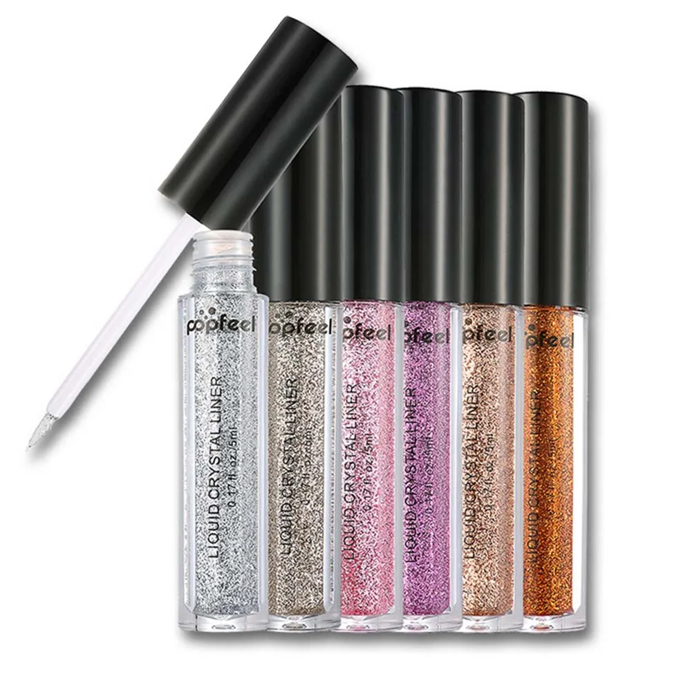 

New Liquid Shimmer Eye Shadow Makeup Easy To Wear Pigment Gold Silver Waterproof Color Glitter Eye Shadow Cosmetics
