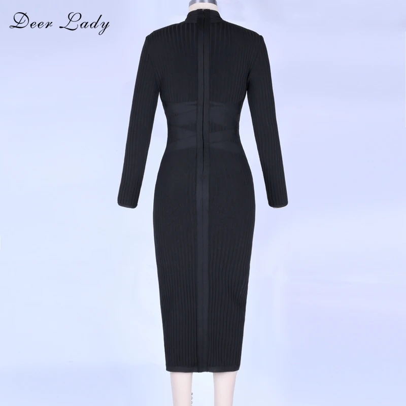 Женское Бандажное платье с длинным рукавом и оленем, Новое поступление ...