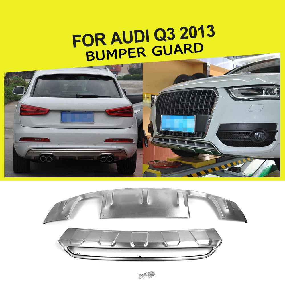 

Stainless Steel Front Bumper Guard Lip and Rear Bumper Guad Diffuser Lip for Audi Q3 2013