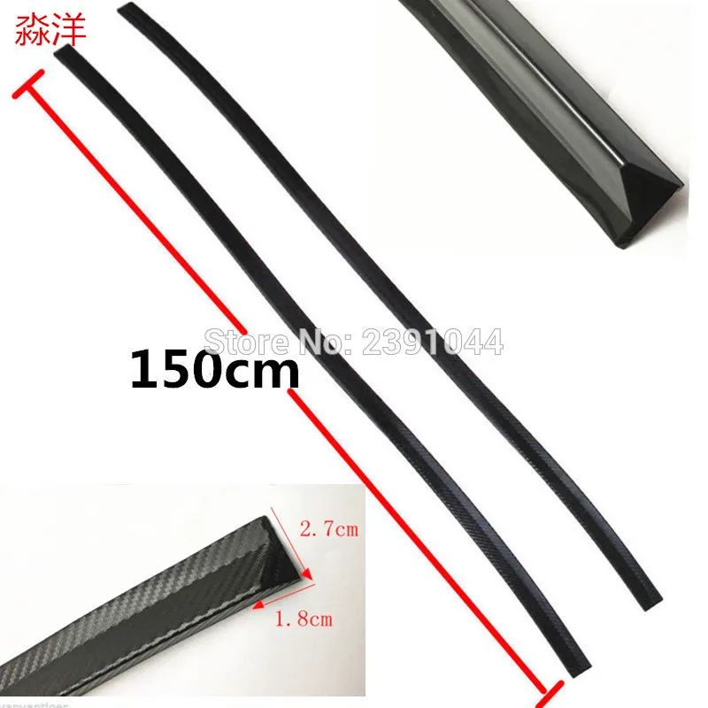 

2PCs 150cm universal carbon fiber car fender flare wheel eyebrow protector wheel Arch trim strip Color: Black/Carbon fiber check
