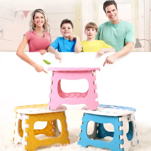 

Multi Purpose Foldable Folded Sturdy Step Stool Home Kitchen Garage Blue/Pink US