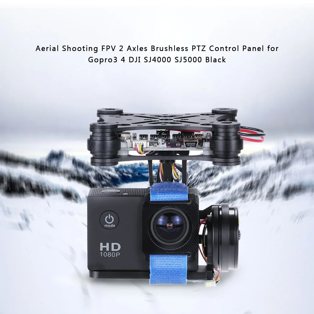 OCDAY 2 Axis Brushless Gimbal PTZ Control Panel For Gopro3 4 DJI Phantom 1 2 3 SJ4000 SJ5000 FPV Aerial Photography