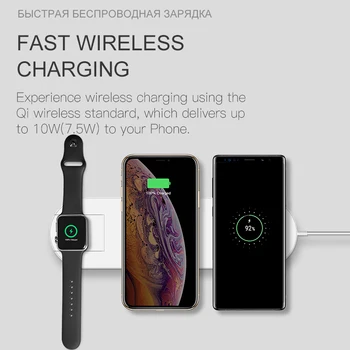 

3 in 1 10W Qi Wireless Charger Pad For IPhone 8 X XS Max XR Fast Charging For Apple Watch 2 3 4 Airpods for Sumsang S9 Note 9 S8