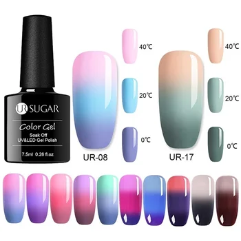 

UR SUGAR 7.5ml 3 Colors Thermal Gel Nail Polish Soak Off UV LED Nail Art Gel Varnish Temperature Color Changing varnish