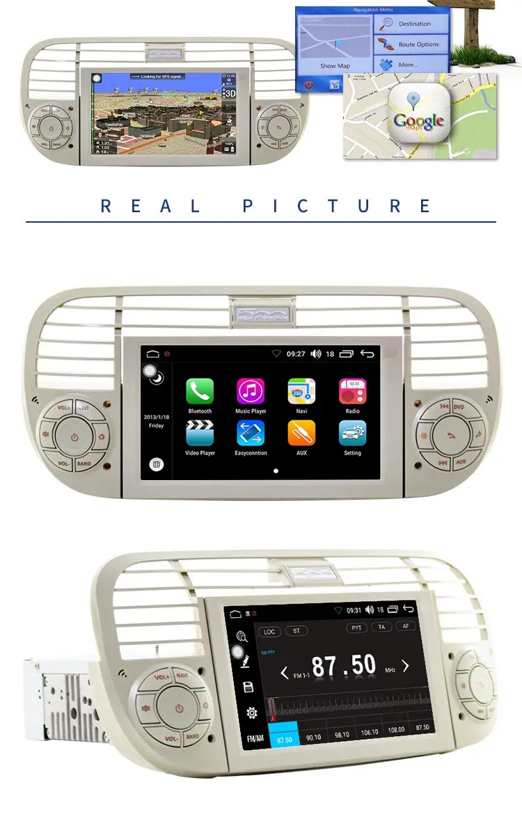 Top LJHANG Android 8.0 Car DVD Player 1 din for Fiat 500 Abarth 2007-2015 Mirror-link stereo headunit RDS Automotive GPS Navi Audio 5