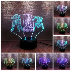 Marvel figuas 3D ночник светодиодный 7 смешанных цветов Изменение Света Мстители эндгейм Железный человек паук Черная пантера фигурка игрушки