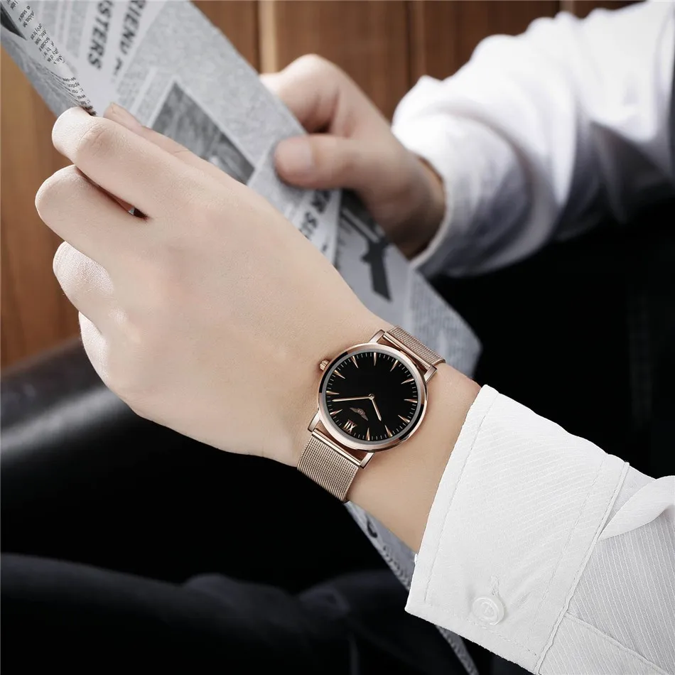 Watch Men GUANQIN Relogio Masculino Gold Simple Mens Watches Top Brand Luxury Ultra Thin Quartz Watch New Year Gifts for Friends (2)