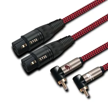 Двойной XLR для женщин двойной угол L RCA аудифиль аудио кабель микшерный пульт усилитель 3 Pin XLR RCA экранированный кабель 1 м 2 м 3 м 5 м 8 м