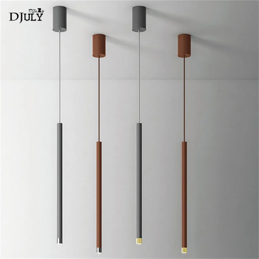 

nordic Danish design long tube art led pendant lights for living room restaurant loft decor hang lamp bar office light fixtures