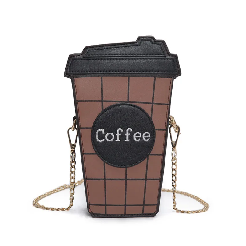 

Funny Coffee Cup Design Shoulder Bag Women Mini Chain Messenger Crossbody Bag Casual Handbag Ladies Phone Clutch
