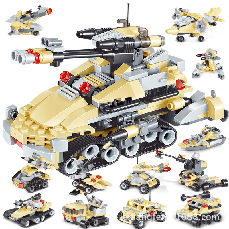 

348PCS Model Building Blocks Toys Tank Chariot Compatible Legoinges 6 In 1 Building Blocks Bricks Educational Toys For Children
