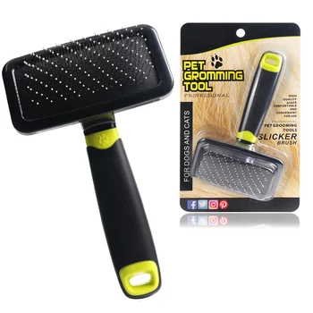 

FLOWGOGO Professional Pet Dog Cat Slicker Brush Soft Handle Dog Combs Puppy Pet Grooming