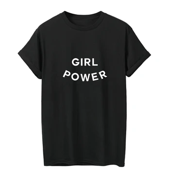 

ONSEME GIRL POWER Letters print female t-shirt Casual O-Neck Short Sleeve t shirt women tshirt top for Girl Lady clothing Q-302